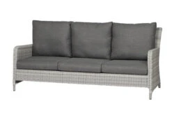 SIENA GARDEN Soria 3-Sitzer Loungesofa, Ice Grey, Alu / Gardino®-Geflecht, 203x87x88 Cm