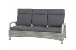 SIENA GARDEN Corido 3-Sitzer Sofa, Ice Grey, Alu / Gardino®-Geflecht, 206x87x103 Cm, Verstellb. Rückenlehnen