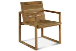 OUTFLEXX Anok Stuhl, Natur, Recycled FSC®-Teak, 54x59,5x85cm, Mit Armlehnen Und Rückenlehne
