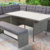 OUTFLEXX Loungemöbel, Hellgrau Meliert/grau, Polyrattan/Polyester, Tisch 145x79cm, 4 Tlg., 7 Pers, Inkl. Polster -Gartenladen 1 20396.jpg