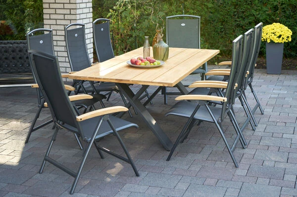 HARTMAN Xanadu / Raffaelo Sitzgruppe, Xerix/anthrazit, Alu/Teakholz, 8 Multipos, 220x100cm 3 HARTMAN Xanadu / Raffaelo Sitzgruppe, Xerix/anthrazit, Alu/Teakholz, 8 Multipos, 220x100cm