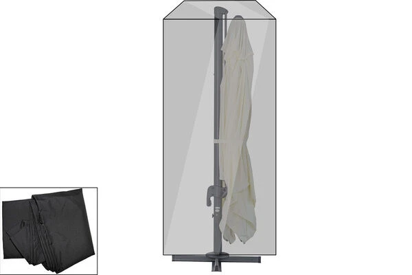 OUTFLEXX Premium Abdeckhaube Größe M Für Sonnenschirme Bis Ø350cm, Schwarz, Wasserbeständig, Ø61x272cm 3 OUTFLEXX Premium Abdeckhaube Größe M Für Sonnenschirme Bis Ø350cm, Schwarz, Wasserbeständig, Ø61x272cm