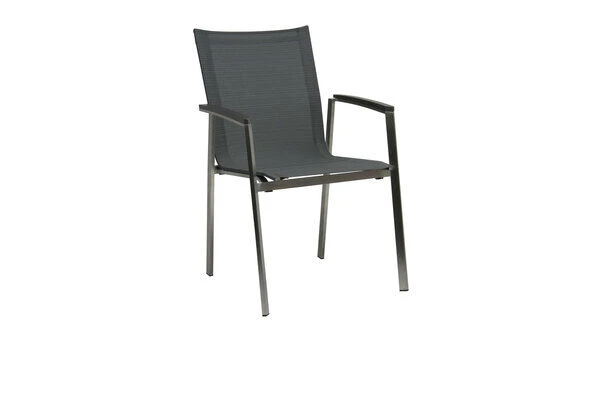 STERN New Top Stapelsessel, Silber/karbon, Edelstahl/Textil/Aluminiumarmlehnen, 63x57x90 Cm, Stapelbar 3 STERN New Top Stapelsessel, Silber/karbon, Edelstahl/Textil/Aluminiumarmlehnen, 63x57x90 Cm, Stapelbar