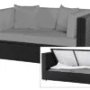 OUTFLEXX 2-Sitzer Sofa, Schwarz, Polyrattan 152x85x70cm, Inkl. Polster Und Wasserfeste Kissenbox -Gartenladen 1 2392 2 BOX.jpg