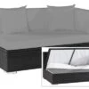 OUTFLEXX 2-Sitzer Ecksofa, Schwarz, Polyrattan, 145x85x70cm, Armlehne Links, Wasserfeste Kissenbox -Gartenladen 1 2392 3 BOX.jpg
