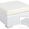 OUTFLEXX Beistelltisch/Hocker, Weiß, Polyrattan, Inkl. Glasplatte Und Polster -Gartenladen 1 2511 8.jpg