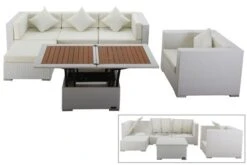 OUTFLEXX Loungemöbel-Set, Weiß, Polyrattan, Für 5 Personen, Inkl. Loungetisch, Wasserfeste Kissenbox -Gartenladen 1 2523 BOX D.jpg