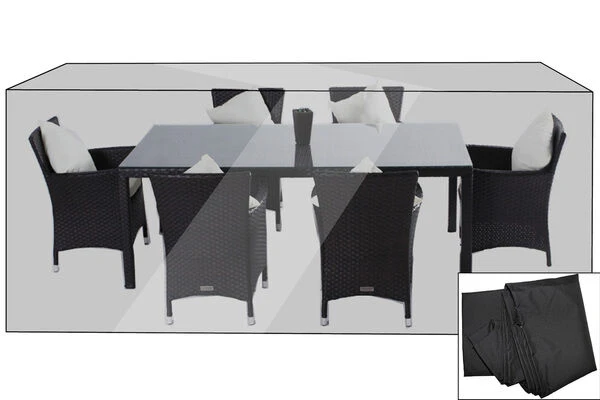 OUTFLEXX Premium Abdeckhaube Für Esstischgarnituren, Schwarz, 202x124x83 Cm, Wasserbeständig 3 OUTFLEXX Premium Abdeckhaube Für Esstischgarnituren, Schwarz, 202x124x83 Cm, Wasserbeständig