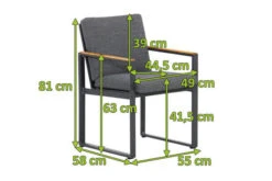 OUTFLEXX Alexander Stuhl, Mattgrau, Alu/Teak, 58x55x81cm, MitArmlehnen, Inkl. Polster -Gartenladen 20119 mass.jpg