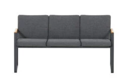 OUTFLEXX Alexander Bank, Mattgrau, Alu/Teak, 154x55x75 Cm, Mit Armlehnen, Inkl. Polster -Gartenladen 20120 02.jpg