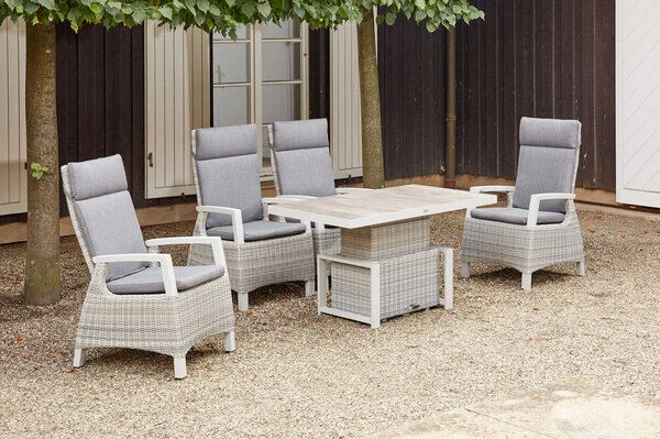 SIENA GARDEN Corido Sitzgruppe, Ice Grey, Alu / Gardino®-Geflecht, 4 Diningsessel, Stufenloser Lifttisch 130 X 75 X 47-71 Cm 22 SIENA GARDEN Corido Sitzgruppe, Ice Grey, Alu / Gardino®-Geflecht, 4 Diningsessel, Stufenloser Lifttisch 130 X 75 X 47-71 Cm – Bild 20