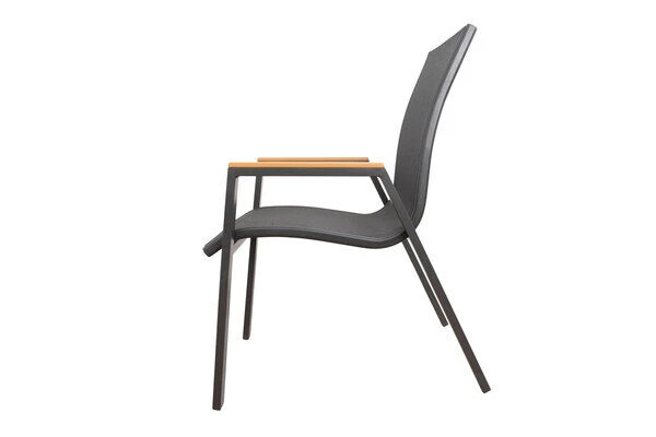 OUTFLEXX Stapelstuhl, Anthrazit Matt, Aluminium/Holzimitat, 70x56x89cm 5 OUTFLEXX Stapelstuhl, Anthrazit Matt, Aluminium/Holzimitat, 70x56x89cm – Bild 3