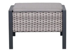 Ploß Louvra 2 Design-Fußhocker, Natur-anthrazit, Polyrattan, 59x55x46cm, Inkl. Polster -Gartenladen 21623 4.jpg