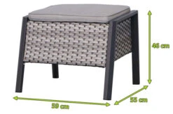 Ploß Louvra 2 Design-Fußhocker, Natur-anthrazit, Polyrattan, 59x55x46cm, Inkl. Polster -Gartenladen 21623 5.jpg