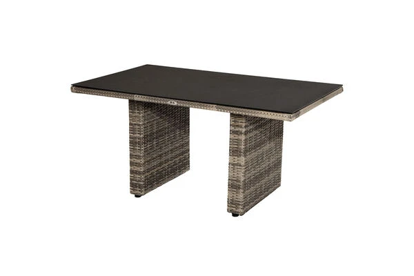 Ploß Rabida Lounge-Tisch, Champagner-meliert, Polyrattan, 140x85cm, Glasplatte In Steinoptik 4 Ploß Rabida Lounge-Tisch, Champagner-meliert, Polyrattan, 140x85cm, Glasplatte In Steinoptik – Bild 2