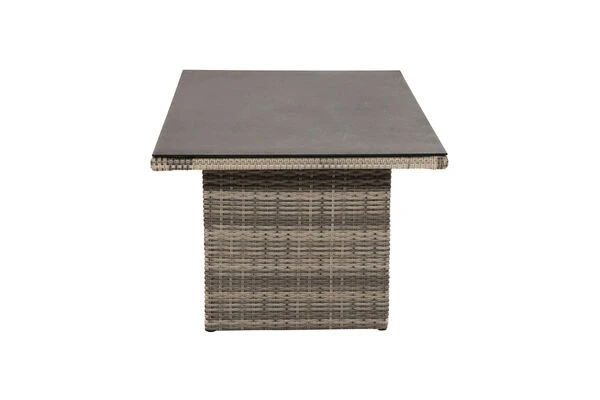 Ploß Rabida Lounge-Tisch, Champagner-meliert, Polyrattan, 140x85cm, Glasplatte In Steinoptik 8 Ploß Rabida Lounge-Tisch, Champagner-meliert, Polyrattan, 140x85cm, Glasplatte In Steinoptik – Bild 6