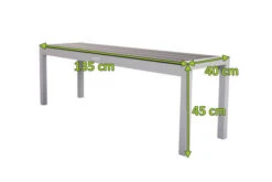 VILLANA Bank, Silber, Alu/Holzimitat, 135x40x45 Cm, Für Bis Zu 3 Personen -Gartenladen 21645 mass.jpg