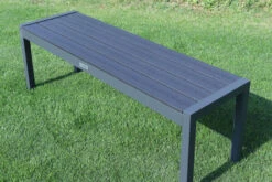 VILLANA Bank, Anthrazit, Alu/Holzimitat, 135x40x45 Cm, Für Bis Zu 3 Personen -Gartenladen 21648 4.jpg