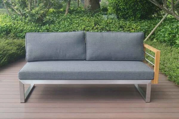 OUTFLEXX Ecklounge, Natur/grau, Edelstahl/Teak, 4 Personen, Inklusive Tisch 110 X 60 Cm, Lehne Links 10 OUTFLEXX Ecklounge, Natur/grau, Edelstahl/Teak, 4 Personen, Inklusive Tisch 110 X 60 Cm, Lehne Links – Bild 8