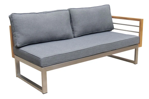 OUTFLEXX Ecklounge, Natur/grau, Edelstahl/Teak, 4 Personen, Inklusive Tisch 110 X 60 Cm, Lehne Links 4 OUTFLEXX Ecklounge, Natur/grau, Edelstahl/Teak, 4 Personen, Inklusive Tisch 110 X 60 Cm, Lehne Links – Bild 2