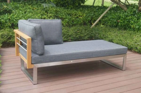 OUTFLEXX Ecklounge, Natur/grau, Edelstahl/Teak, 4 Personen, Inklusive Tisch 110 X 60 Cm, Lehne Links 13 OUTFLEXX Ecklounge, Natur/grau, Edelstahl/Teak, 4 Personen, Inklusive Tisch 110 X 60 Cm, Lehne Links – Bild 11