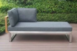 OUTFLEXX Ecklounge, Natur/grau, Edelstahl/Teak, 5 Personen, Inklusive Sessel Und Multifunktionstisch 100 X 70 Cm, Lehne Links -Gartenladen 21652 3.JPG 1