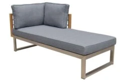 OUTFLEXX Ecklounge, Natur/grau, Edelstahl/Teak, 5 Personen, Inklusive Sessel Und Multifunktionstisch 100 X 70 Cm, Lehne Links -Gartenladen 21652 8 1.jpg 1