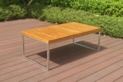 OUTFLEXX Ecklounge, Natur/grau, Edelstahl/Teak, 4 Personen, Inklusive Tisch 110 X 60 Cm, Lehne Links 40 OUTFLEXX Ecklounge, Natur/grau, Edelstahl/Teak, 4 Personen, Inklusive Tisch 110 X 60 Cm, Lehne Links -Gartenladen 21655 1.JPG