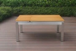 OUTFLEXX Multifunktionstisch, Natur, FSC-Teak / Edelstahl, 100/118x70/90x45/60cm, Platten Mehrfach Verstellbar 29 OUTFLEXX Multifunktionstisch, Natur, FSC-Teak / Edelstahl, 100/118x70/90x45/60cm, Platten Mehrfach Verstellbar -Gartenladen 21656 10.JPG