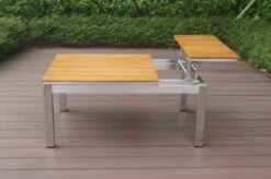 OUTFLEXX Multifunktionstisch, Natur, FSC-Teak / Edelstahl, 100/118x70/90x45/60cm, Platten Mehrfach Verstellbar 30 OUTFLEXX Multifunktionstisch, Natur, FSC-Teak / Edelstahl, 100/118x70/90x45/60cm, Platten Mehrfach Verstellbar -Gartenladen 21656 11.JPG