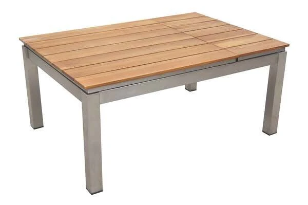 OUTFLEXX Multifunktionstisch, Natur, FSC-Teak / Edelstahl, 100/118x70/90x45/60cm, Platten Mehrfach Verstellbar 17 OUTFLEXX Multifunktionstisch, Natur, FSC-Teak / Edelstahl, 100/118x70/90x45/60cm, Platten Mehrfach Verstellbar – Bild 15