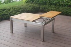 OUTFLEXX Multifunktionstisch, Natur, FSC-Teak / Edelstahl, 100/118x70/90x45/60cm, Platten Mehrfach Verstellbar 27 OUTFLEXX Multifunktionstisch, Natur, FSC-Teak / Edelstahl, 100/118x70/90x45/60cm, Platten Mehrfach Verstellbar -Gartenladen 21656 8.JPG