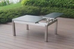 OUTFLEXX Multifunktionstisch, Grau Marmoriert, Glaskeramik / Edelstahl, 100/118x70/90x45/60cm, Platten Mehrfach Verstellbar -Gartenladen 21657 10.JPG