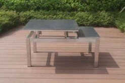 OUTFLEXX Multifunktionstisch, Grau Marmoriert, Glaskeramik / Edelstahl, 100/118x70/90x45/60cm, Platten Mehrfach Verstellbar -Gartenladen 21657 13.JPG