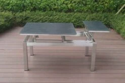 OUTFLEXX Multifunktionstisch, Grau Marmoriert, Glaskeramik / Edelstahl, 100/118x70/90x45/60cm, Platten Mehrfach Verstellbar -Gartenladen 21657 15.JPG