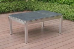 OUTFLEXX Multifunktionstisch, Grau Marmoriert, Glaskeramik / Edelstahl, 100/118x70/90x45/60cm, Platten Mehrfach Verstellbar -Gartenladen 21657 2.JPG