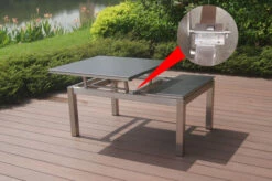 OUTFLEXX Multifunktionstisch, Grau Marmoriert, Glaskeramik / Edelstahl, 100/118x70/90x45/60cm, Platten Mehrfach Verstellbar -Gartenladen 21657 4.JPG