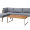 OUTFLEXX Ecklounge, Natur/grau, Edelstahl/Teak, 4 Personen, Inklusive Tisch 110 X 60 Cm, Lehne Links -Gartenladen 21658 1.jpg