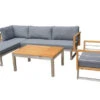 OUTFLEXX Ecklounge, Natur/grau, Edelstahl/Teak, 5 Personen, Inklusive Sessel Und Multifunktionstisch 100 X 70 Cm, Lehne Links -Gartenladen 21661 1.jpg