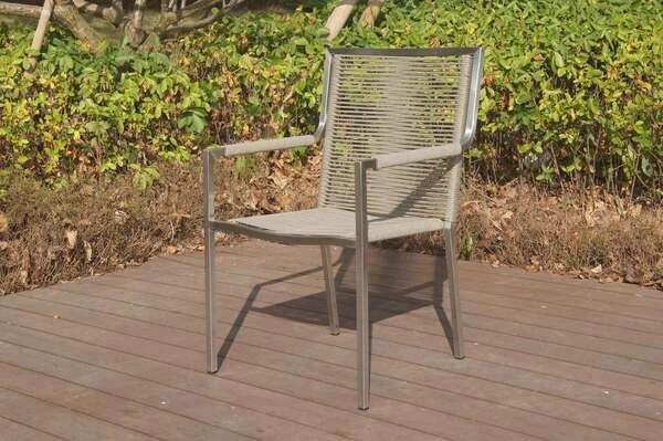 OUTFLEXX Stapelsessel, Grau, Edelstahl / Rope, 63x57x91 Cm 4 OUTFLEXX Stapelsessel, Grau, Edelstahl / Rope, 63x57x91 Cm – Bild 2