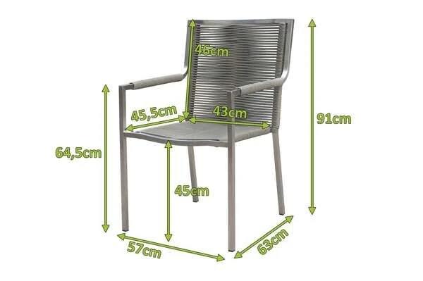 OUTFLEXX Stapelsessel, Grau, Edelstahl / Rope, 63x57x91 Cm 7 OUTFLEXX Stapelsessel, Grau, Edelstahl / Rope, 63x57x91 Cm – Bild 5