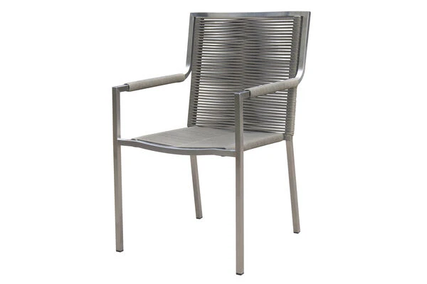 OUTFLEXX Stapelsessel, Grau, Edelstahl / Rope, 63x57x91 Cm 3 OUTFLEXX Stapelsessel, Grau, Edelstahl / Rope, 63x57x91 Cm