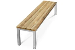 OUTFLEXX Classic Bank, Silber/natur, Edelstahl/recycled FSC-Teak, 200 X 40 X 45 Cm 10 OUTFLEXX Classic Bank, Silber/natur, Edelstahl/recycled FSC-Teak, 200 X 40 X 45 Cm -Gartenladen 21707 4.jpg