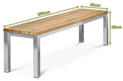 OUTFLEXX Classic Bank, Silber/natur, Edelstahl/recycled FSC-Teak, 200 X 40 X 45 Cm 12 OUTFLEXX Classic Bank, Silber/natur, Edelstahl/recycled FSC-Teak, 200 X 40 X 45 Cm -Gartenladen 21707 5.jpg