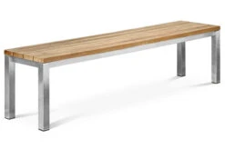 OUTFLEXX Classic Bank, Silber/natur, Edelstahl/recycled FSC-Teak, 200 X 40 X 45 Cm 13 OUTFLEXX Classic Bank, Silber/natur, Edelstahl/recycled FSC-Teak, 200 X 40 X 45 Cm -Gartenladen 21707 8.jpg