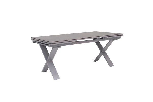 OUTFLEXX Ausziehtisch, Silber, Aluminium/HPL, 180/280x100cm, Schubladenauszug 4 OUTFLEXX Ausziehtisch, Silber, Aluminium/HPL, 180/280x100cm, Schubladenauszug – Bild 2