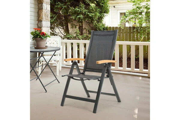 OUTFLEXX Multipositionssessel, Anthrazit Matt, Aluminium/Holzimitat, 67x58x107cm 4 OUTFLEXX Multipositionssessel, Anthrazit Matt, Aluminium/Holzimitat, 67x58x107cm – Bild 2