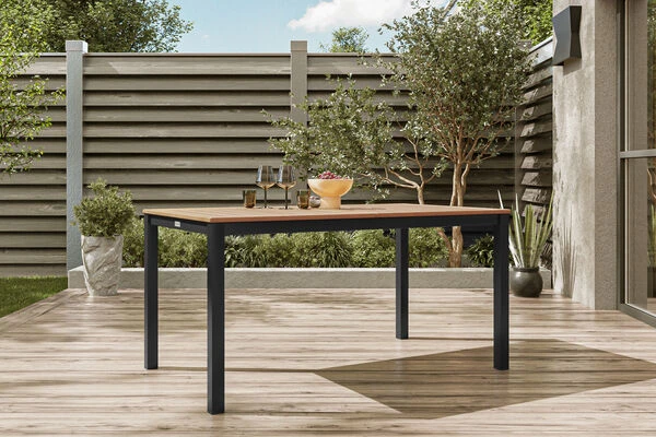 OUTFLEXX Ausziehtisch, Anthrazit Matt, Alu/FSC-Teak, 150/210x90cm, Synchronauszug Mit Butterfly-Funktion 4 OUTFLEXX Ausziehtisch, Anthrazit Matt, Alu/FSC-Teak, 150/210x90cm, Synchronauszug Mit Butterfly-Funktion – Bild 2