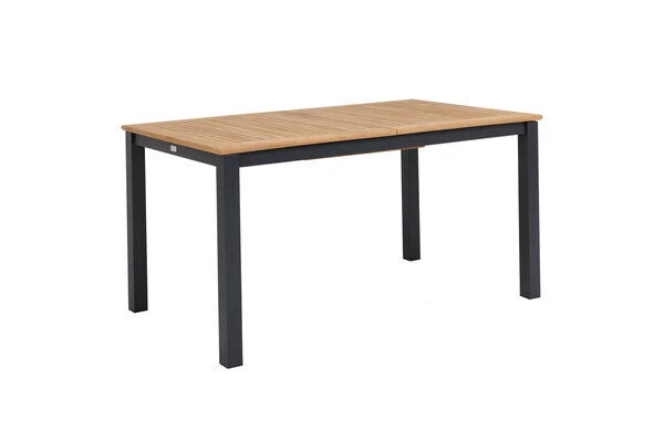 OUTFLEXX Ausziehtisch, Anthrazit Matt, Alu/FSC-Teak, 150/210x90cm, Synchronauszug Mit Butterfly-Funktion 5 OUTFLEXX Ausziehtisch, Anthrazit Matt, Alu/FSC-Teak, 150/210x90cm, Synchronauszug Mit Butterfly-Funktion – Bild 3