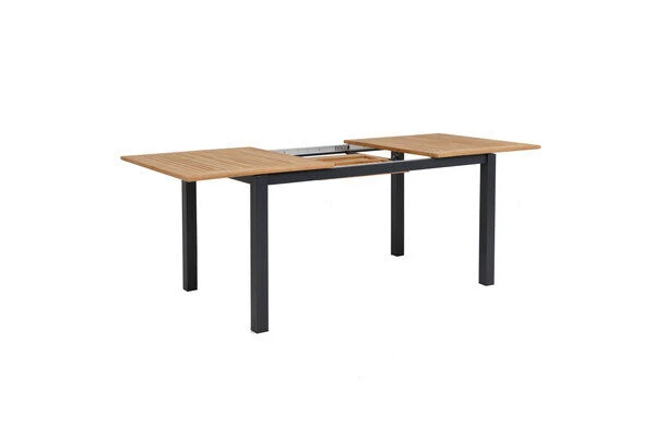 OUTFLEXX Ausziehtisch, Anthrazit Matt, Alu/FSC-Teak, 150/210x90cm, Synchronauszug Mit Butterfly-Funktion 8 OUTFLEXX Ausziehtisch, Anthrazit Matt, Alu/FSC-Teak, 150/210x90cm, Synchronauszug Mit Butterfly-Funktion – Bild 6